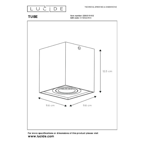 Накладной светильник Lucide Tube 22953/01/02