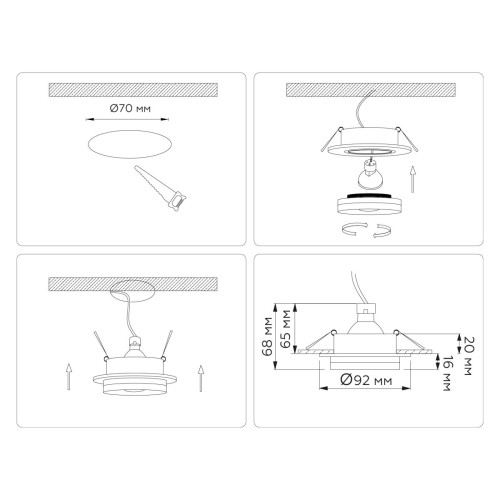 Встраиваемый светильник Ambrella Light Techno spot Acrylic Tech TN30707