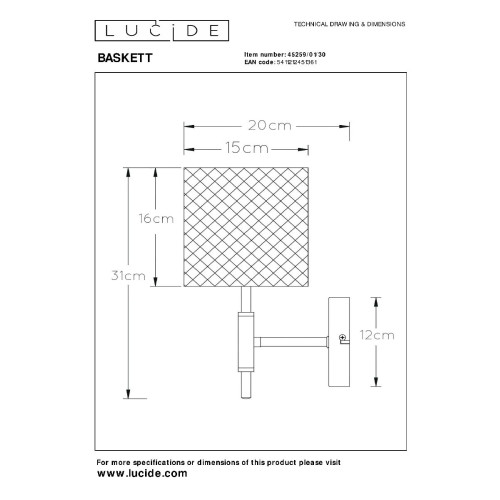 Бра Lucide Baskett 45259/01/30