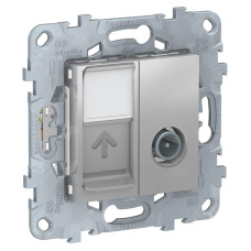 Розетка TV одиночная + RJ45 Schneider Electric Unica New NU547030