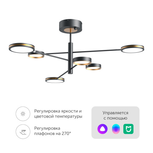 Умная люстра, Yeelight-C2103Arowana-Chandelier-6head, YLDL030