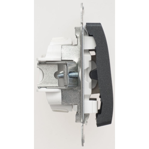 Кнопка нажимная сх.1, 10AX Systeme Electric Glossa Антрацит GSL000715