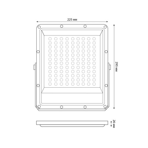Прожектор Uniel ULF-F51D-100W/6500K IP65 200-240V GREY UL-00012759