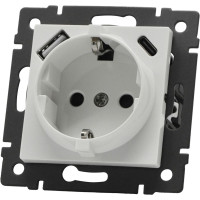 Механизм розетки с быстрой USB зарядкой Arlight SCT-MUAC-PL-WH-V (250V, 16A) 049822