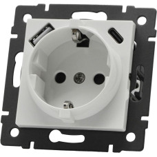 Механизм розетки с быстрой USB зарядкой Arlight SCT-MUAC-PL-WH-V (250V, 16A) 049822
