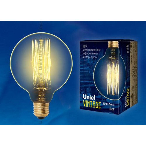 Лампа накаливания (UL-00000486) Uniel E27 40W золотистая IL-V-L45A-40/GOLDEN/E27 CW01