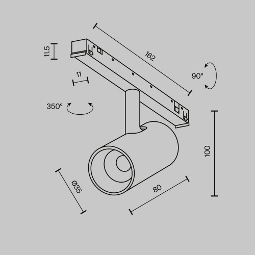 Трековый магнитный светильник Maytoni Technical Focus Led Exility X TR243-4-5WTW-DD2-B