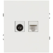 Розетка ЭРА Arktik 16-3110-01 комбинированная RJ45+TV белый Б0070494