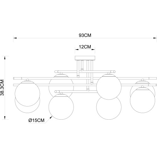 Потолочная люстра Arte Lamp Alcor A2224PL-8BK