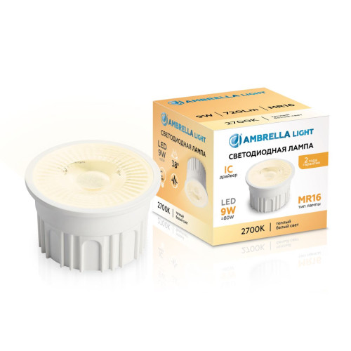 Светодиодный модуль Ambrella Light Bulbing LED MR16-PR 9W IC 2700K 220-240V 38° 212201