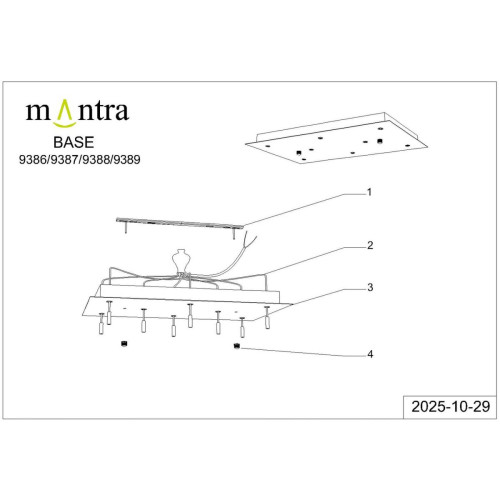 Основание потолочное 8L Mantra Modular Light Florones 9387