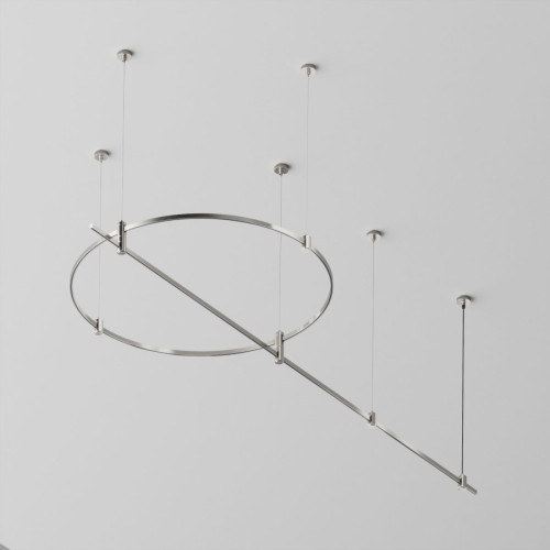 Основание круглое+прямое  на тросовых подвесах Hang для трековых светильников Maytoni Technical Flarity TFC-Flar-H05-PT