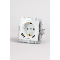 Розетка с/з зарядка (Type C+USB) ELBI Zena Vega 609-015600-334