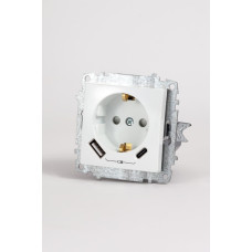 Розетка с/з зарядка (Type C+USB) ELBI Zena Vega 609-015600-334