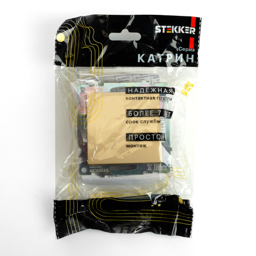 Переключатель 1-клавишный Stekker Катрин GLS10-7105-08 49214