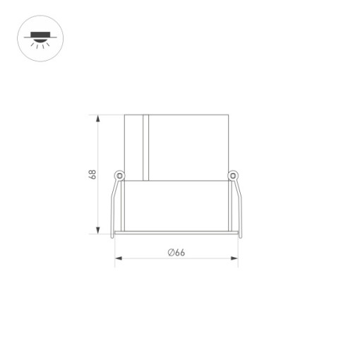 Встраиваемый светильник Arlight MS-Atlas-Built-R66-15W Warm3000 035455