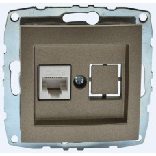 Розетка компьютерная Rj45 Cat6 Mono Electric Despina-Larissa бронза 500-002305-125