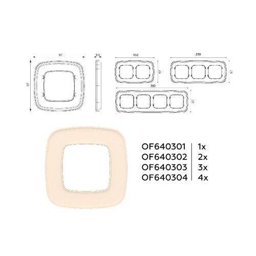 Рамка двухместная Ambrella Volt Coint OF640302