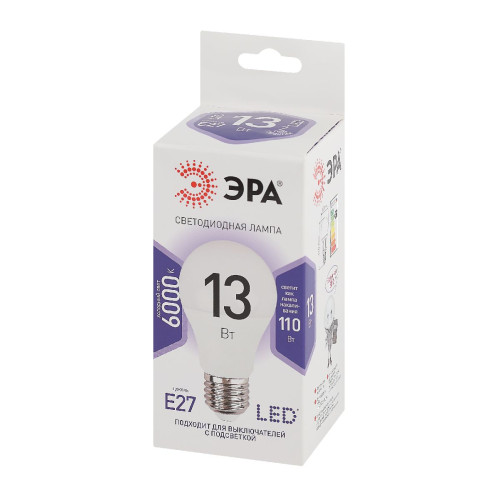 Лампа светодиодная Эра E27 13W 6000K LED A60-13W-860-E27 Б0031395