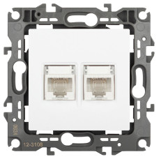 Розетка компьютерная двойная RJ45 Эра 12-3108-01М Б0065686