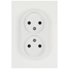 Розетка Эра Arktik 16-2107-08 без заземления двойная 2X2P 16А-250В белый матовый Б0071688