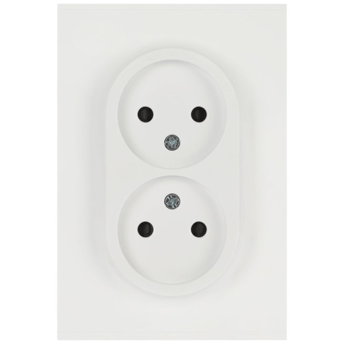 Розетка Эра Arktik 16-2107-08 без заземления двойная 2X2P 16А-250В белый матовый Б0071688