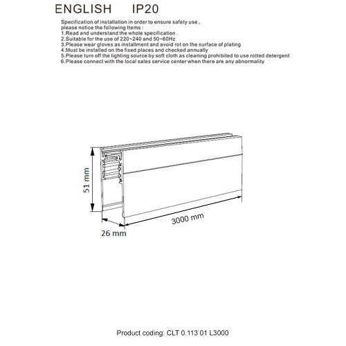Шинопровод магнитный накладной Crystal Lux Space CLT 0.113 01 L3000 WH