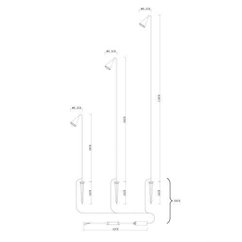 Ландшафтный светильник Arte Lamp Muliphein A1084PA-3BK