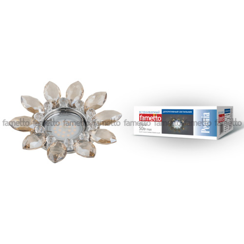 Встраиваемый светильник Fametto Peonia DLS-P112 GU5.3 CHROME/COGNAC+CLEAR 10542