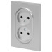 Розетка Эра Arktik 16-2107-03 без заземления двойная 2X2P 16А-250В алюминий Б0071683