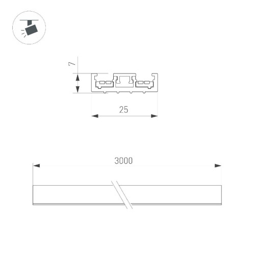 Шинопровод Arlight MAG-VIBE-TRACK-257-3000 (BK) 044180