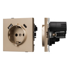 Механизм розетки с USB зарядкой Arlight SCT-TENDO-MUAC-PL-GD (230V, 16A) 054089 Механизм розетки с USB зарядкой Arlight SCT-TENDO-MUAC-PL-GD (230V, 16A) 054089