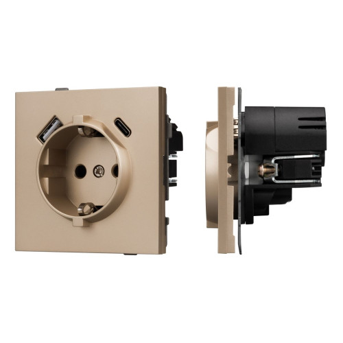 Механизм розетки с USB зарядкой Arlight SCT-TENDO-MUAC-PL-GD (230V, 16A) 054089 Механизм розетки с USB зарядкой Arlight SCT-TENDO-MUAC-PL-GD (230V, 16A) 054089