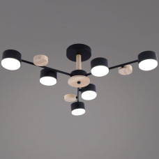 Люстра на штанге Reluce 03758-0.3-06 BK+WOOD GX53