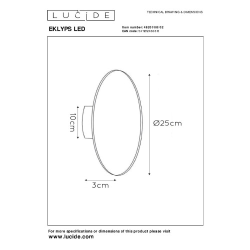Настенный светильник Lucide Eklyps Led 46201/08/02