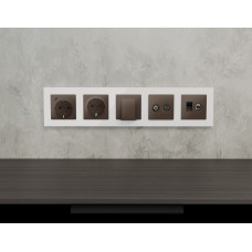 Лицевая панель Alfa (Темная бронза матовый) для TV двойной розетки Quant Ambrella Volt AP6433