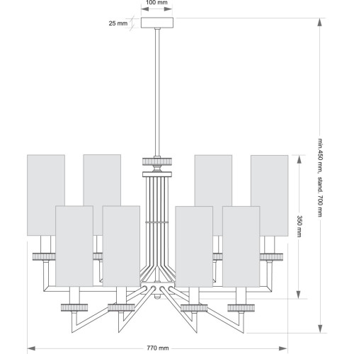 Люстра на штанге Kutek Genova GEN-ZW-8(P/A)