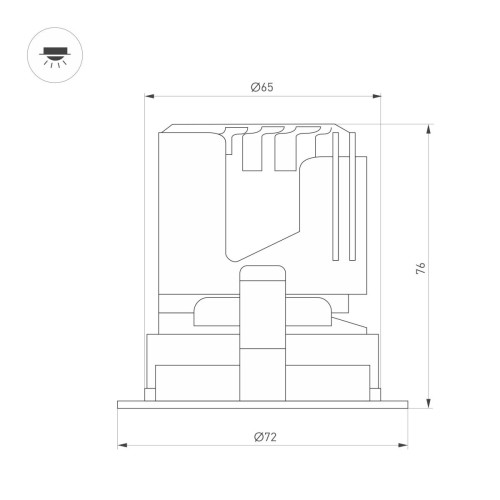Встраиваемый светильник даунлайт Arlight MS-ARADO-BUILT-R65-9W Warm3000 (WH-WH, 24 deg, 230V) (IP20 Металл) 059105 Встраиваемый светильник даунлайт Arlight MS-ARADO-BUILT-R65-9W Warm3000 (WH-WH, 24 deg, 230V) (IP20 Металл) 059105