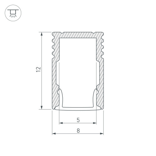 Алюминиевый профиль Arlight SL-MINI-8-H12-2000 BLACK 037106