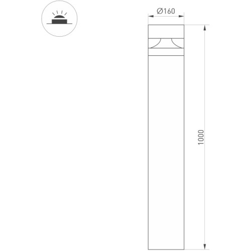 Ландшафтный светильник Arlight LGD-GUIDE-BOLL-H1000-20W Warm3500-MIX (GR, 280 deg, 230V) 047690