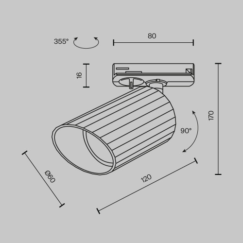 Трековый светильник Maytoni Technical Lipari TR087-1-GU10-B