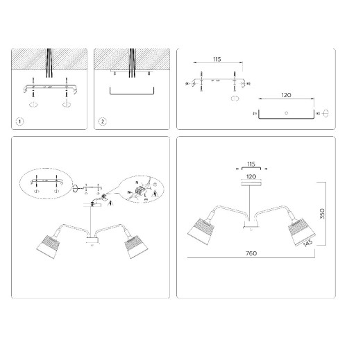 Люстра на штанге Ambrella Light Modern Losk TR4741