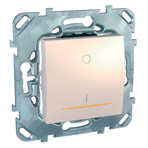 Выключатель одноклавишный 2P с подсветкой Schneider Electric Unica 16A 250V MGU5.262.25SZD
