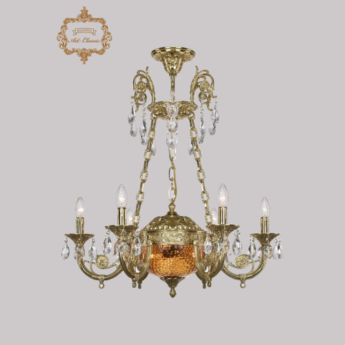 Подвесная люстра Art Classic 31.44.6.KR175SP.250IT.G.Sp.Amber.1C Подвесная люстра Art Classic 31.44.6.KR175SP.250IT.G.Sp.Amber.1C