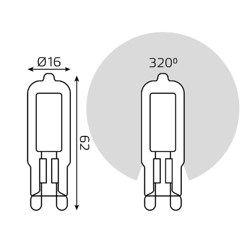 Лампа светодиодная Gauss G9 4.5W 4100K прозрачная 107809204
