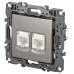 Розетка компьютерная двойная RJ45 Эра 12-3108-16 Б0065665