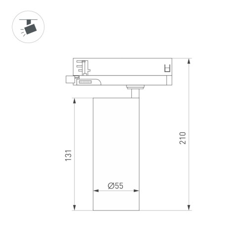 Трековый трехфазный светильник Arlight LGD-SILMA-4TR-R55-4W Day4000 (BK, 4 deg, 230V) (IP20 Металл) 060466