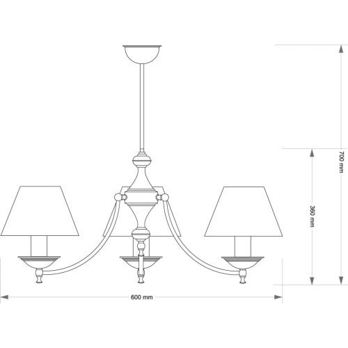 Люстра на штангера Kutek San Marino Lampshade SAN-ZW-3(P/A)CR