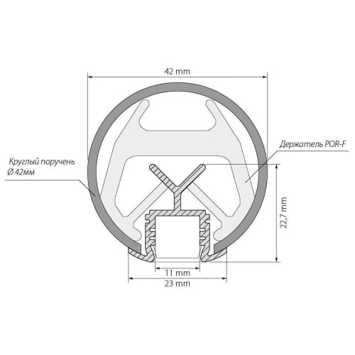 Профиль Arlight KLUS-POR-F-1000 ANOD 019181