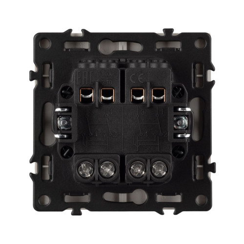 Механизм выключателя двухклавишный перекрёстный Arlight SWT-NOBE-MKX2-SFPL-IS (230V, 10A) (Никель) 061794